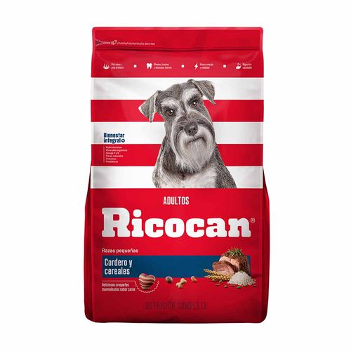 Comida para Perros RICOCAN Adultos Razas Pequeñas Cordero y Cereales Bolsa 1Kg