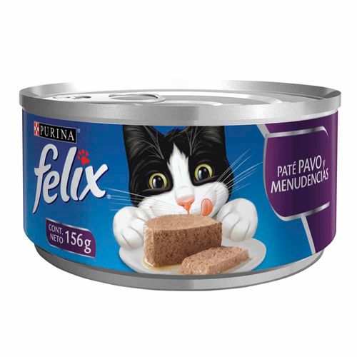 Comida para Gatos FELIX Paté de Pavo y Menudencias Lata 156g