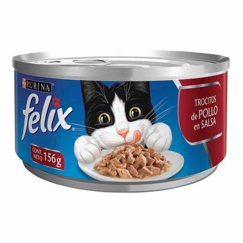 Comida para Gatos FELIX Trocitos de Pollo en Salsa Lata 156g