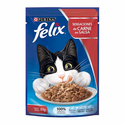 Comida para Gatos FELIX Sensaciones de Carne en Salsa Pouch 85g