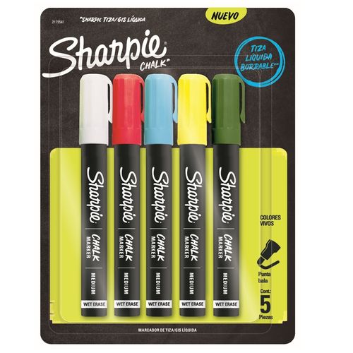 Marcador Tiza Líquida Borrable Sharpie Chalk X5