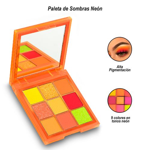 Paleta de Sombras Neon Ever Beauty Naranja