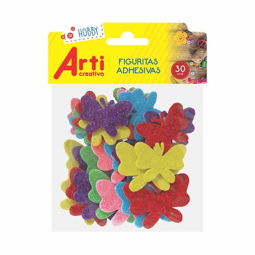 Figuritas Adhesivas ARTI Stickers de Mariposas Glitter Bolsa 30un