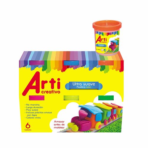 Plastilina ARTI CREATIVO Ulstra Suave Neón Caja