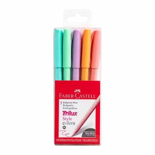 Bolígrafo FABER-CASTELL Trilux Style Colors Blíster 5un