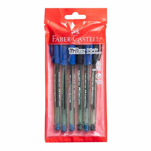 Bolígrafos FABER CASTELL 035-F Trilux Bolsa 6un