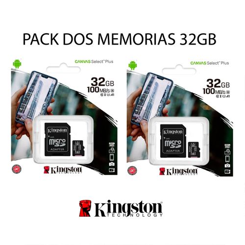 Memoria Micro SD 32GB Kingston - Pack dos unidades