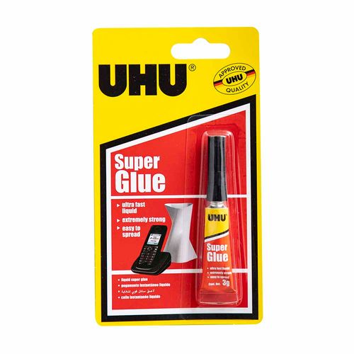 Super Pegamento UHU 3ml Blíster 1un