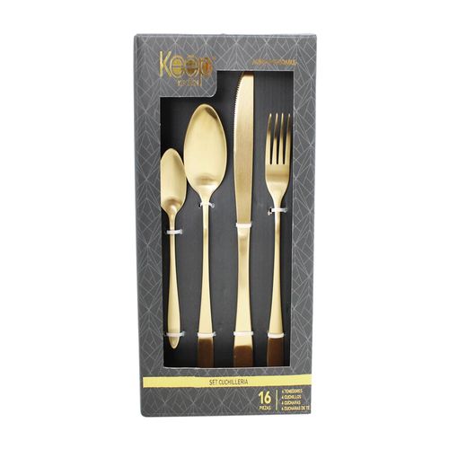 Set cubiertos Gold 16 piezas
