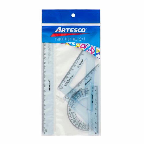 Estuche Geométrico ARTESCO 20cm Bolsa 4un