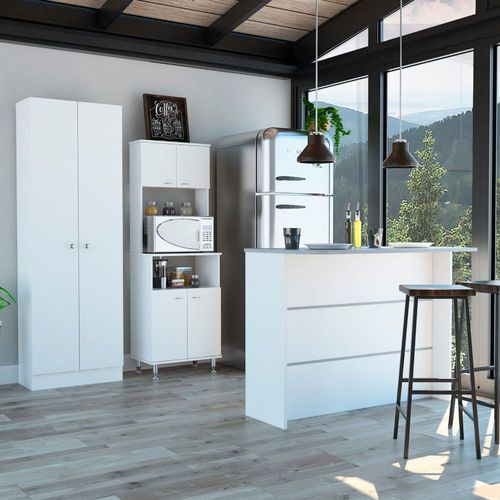 Combo Kitchen 42 Mueble Cocina 54 + Barra De Cocina + Optimizador - Blanco