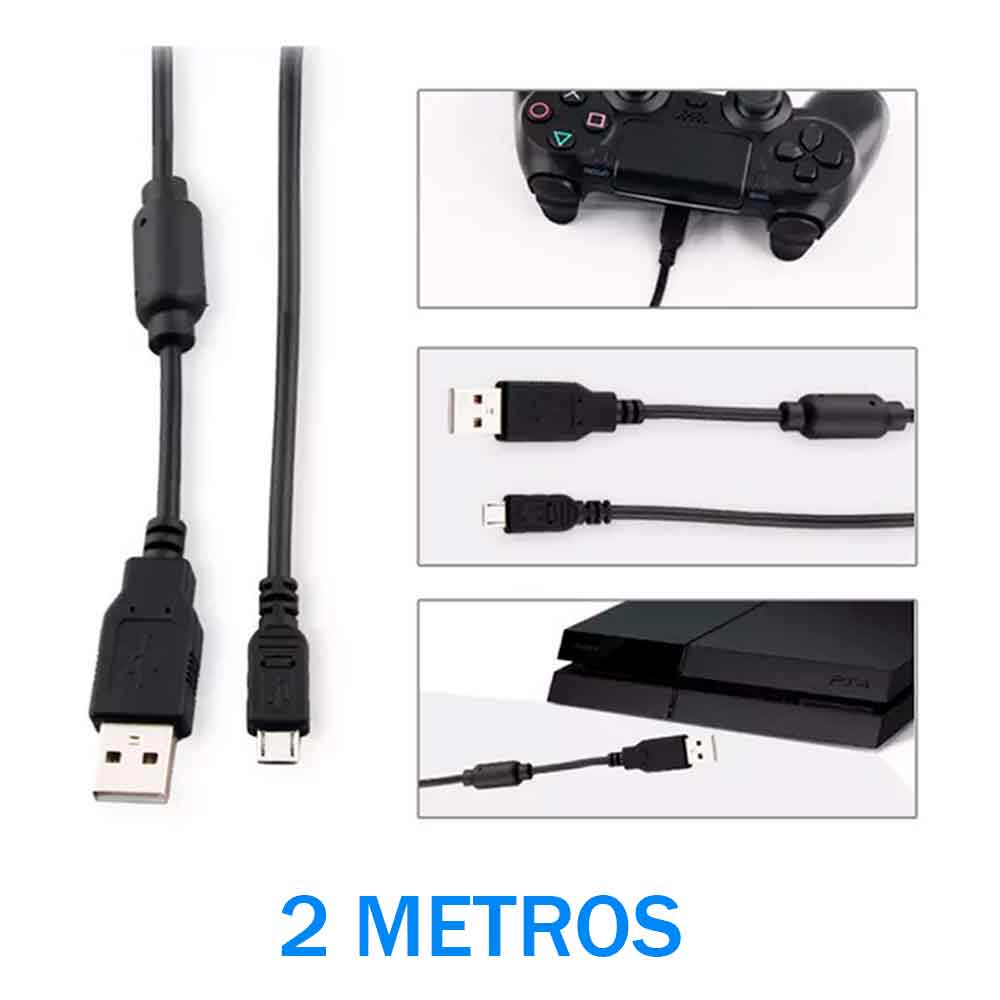 Cable Para Cargar Mando Ps4 De 1.8 Metros Carga Rápida