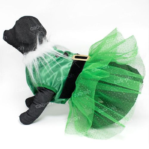 Ropa de Navidad para mascotas - Mamanoela Tutú verde Talla 2