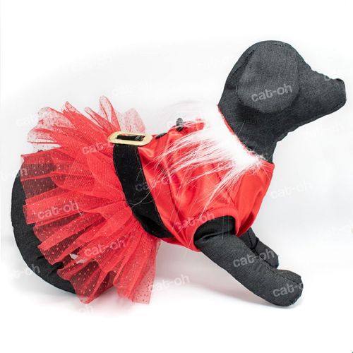 Ropa de Navidad para mascotas - Mamanoela Tutú rojo Talla 2