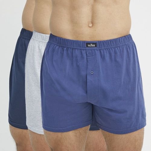 Boxer Palmers Pack 3 Largo Algodón P3110K04 Azulino/Gris Hombre