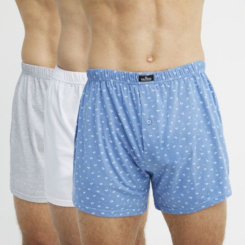 Boxer Palmers Pack 3 Largo Algodón P3110K03 Blanco/Gris Hombre