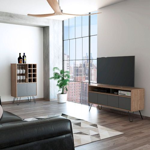 Rack TV 55 + Bar Vassel - Miel / Plomo