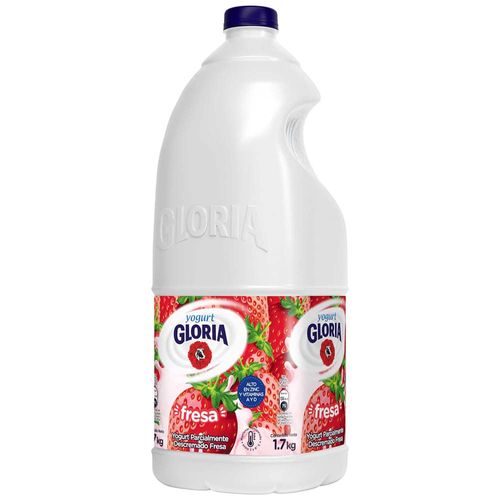 Yogurt Parcialmente Descremado GLORIA Sabor a Fresa Galonera 1.7Kg