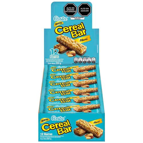 Barra de Cereal COSTA Cereal Bar Maní Paquete 12un