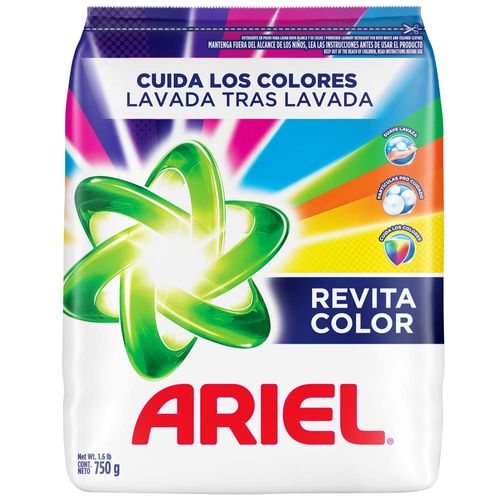 Detergente en Polvo ARIEL Revitacolor Bolsa 750g