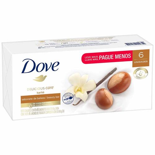 Jabón de Tocador DOVE Karité y Vainilla 90g Pack 6un