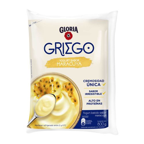 Yogurt Griego GLORIA Sabor a Maracuyá Bolsa 800g