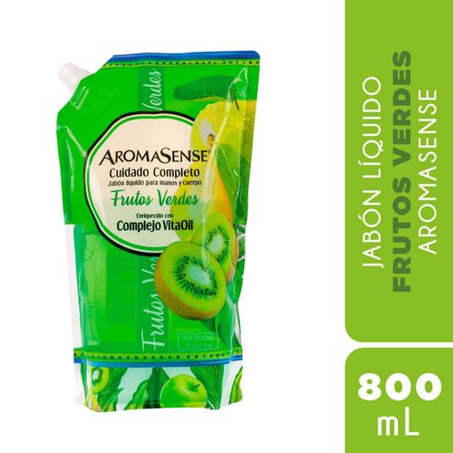 Jabón Líquido AROMASENSE Frutos Verdes Doypack 800ml