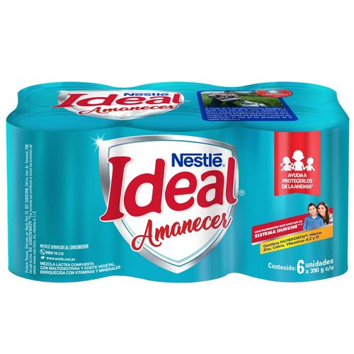 Mezcla Láctea IDEAL Amanecer 6 Pack Lata 390g