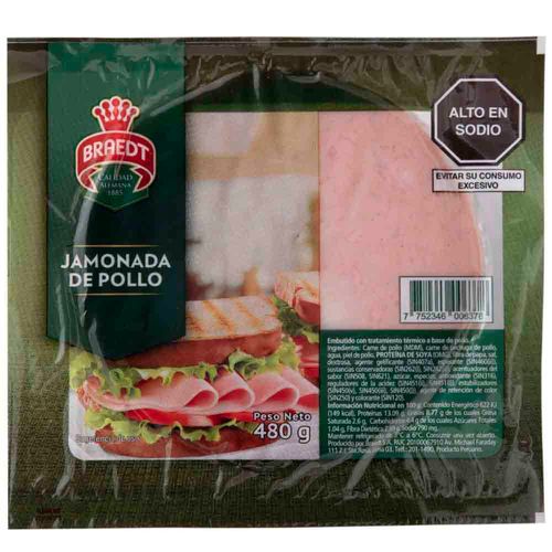 Jamonada de Pollo BRAEDT Paquete 480g