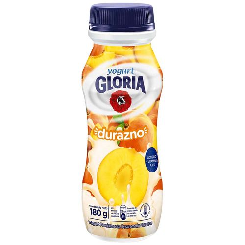 Yogurt Bebible GLORIA Sabor a Durazno Botella 180g