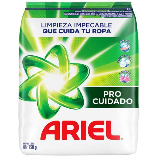 Detergente en Polvo ARIEL Pro Cuidado Bolsa 750g