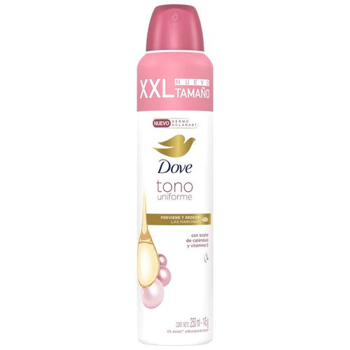 Desodorante Antitranspirante Aerosol DOVE Tono Uniforme Frasco 250ml