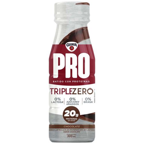 Batido Protéico GLORIA Triple Zero Chocolate Botella 320ml