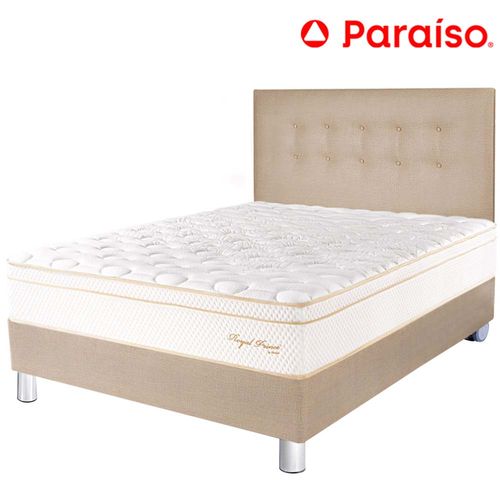 Dormitorio PARAISO Royal Prince Champagne 2 Plz + 2 Almohadas Viscoelásticas + Protector