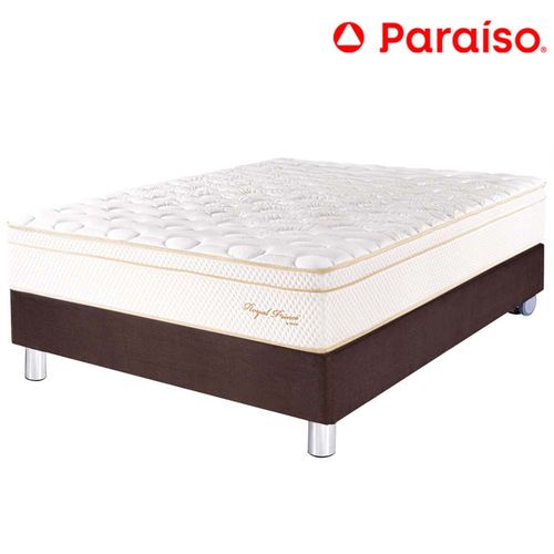 Cama Box Tarima PARAISO Royal Prince Chocolate 2 Plz + 2 Almohadas Viscoelásticas + Protector