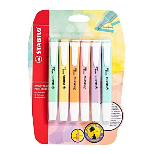 Resaltador STABILO Swing Cool Pastel Blíster 6un