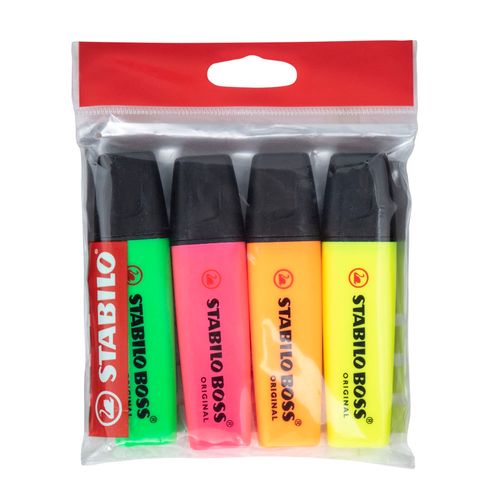 Resaltador STABILO Boss Original Colores Blíster 4un