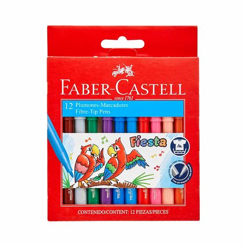 Plumones FABER-CASTELL Fiesta Caja 12un