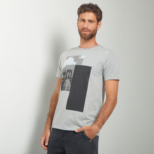 Polo Malabar En Cuello C Con Print Gris Hombre