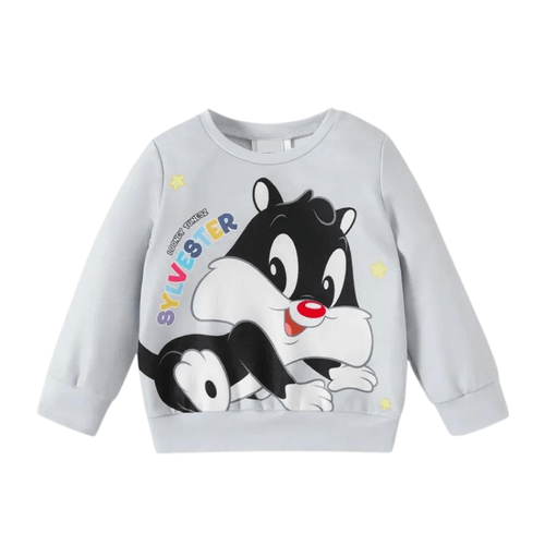 Looney Tunes Sudadera Manga Larga Para Bebé - Color Gris - Silvestre