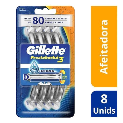 Máquinas Desechables Gel Gillette Prestobarba3 8 unidades