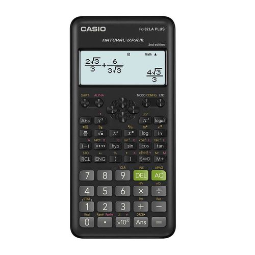 Calculadora científica Casio FX-82LAPLUS 2 generación, 12 dígitos, 252 funciones, a pilas, negro