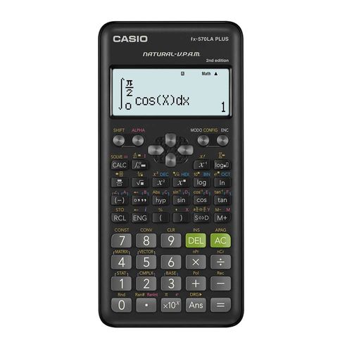 Calculadora científica Casio FX-570LAPLUS 2 generación, 12 dígitos, 417 funciones, a pilas, negro