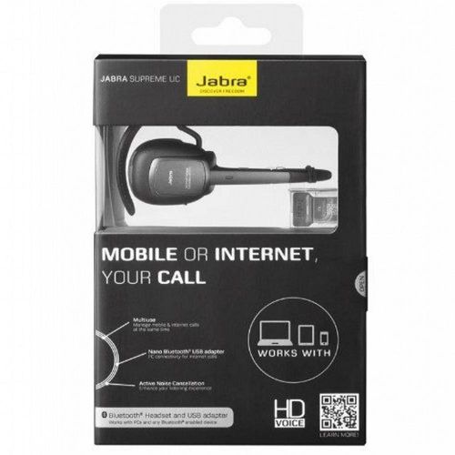 Jabra Supreme uc Bluetooth Headset and usb Adapter