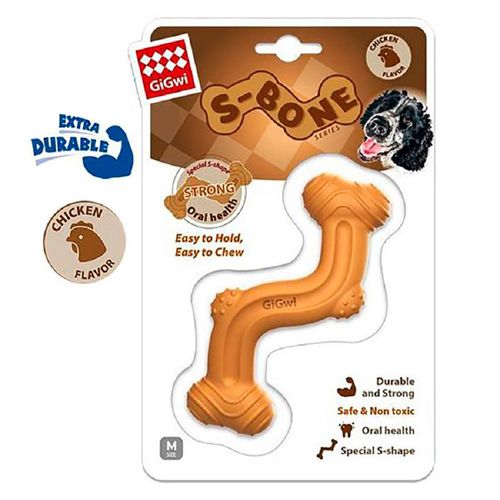 Juguete para Perros S-Bone Gigwi - Hueso en forma de "S" Talla M