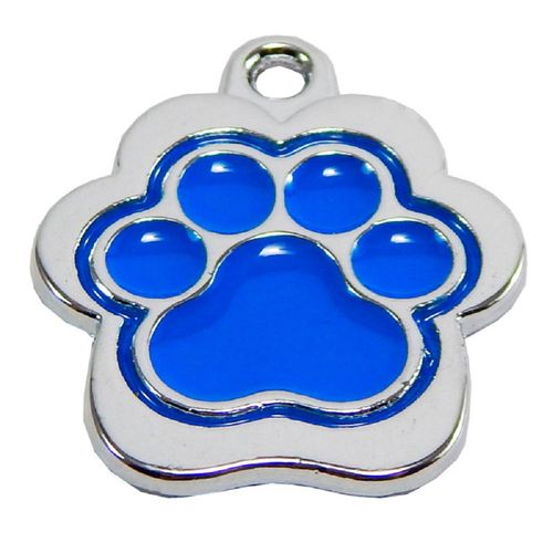 Placas de identificación para perro Huella Rainbow Grande - Azul