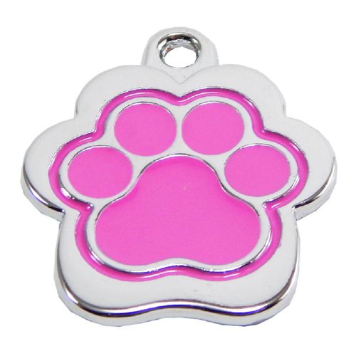 Placas de Identificación para perro Huella Rainbow Grande - Rosado