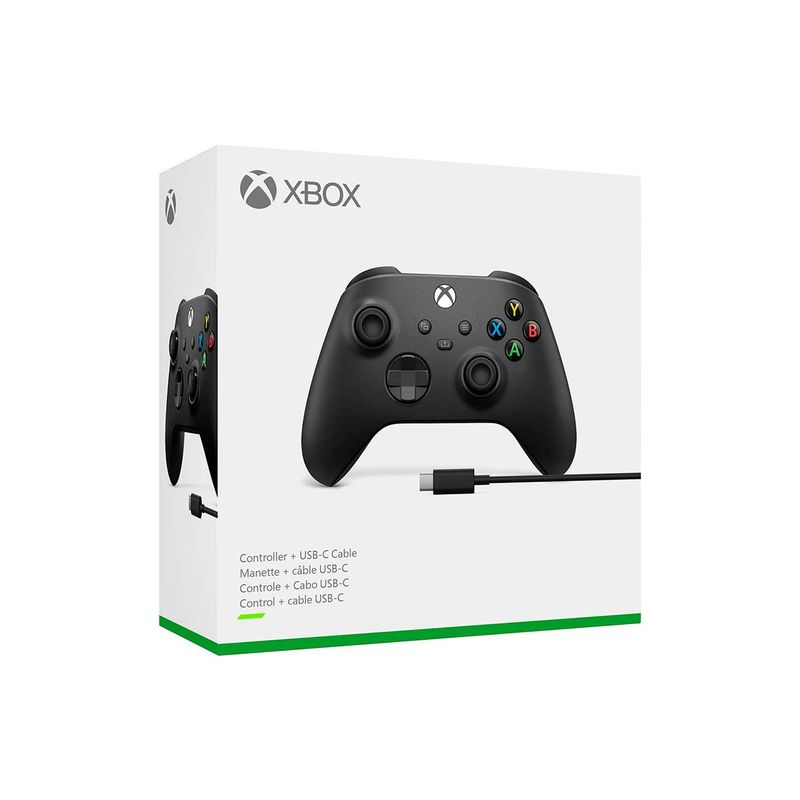 Mando-inalambrico-Xbox-One---Cable-Usb-para-Windows-10-Negro-Carbon