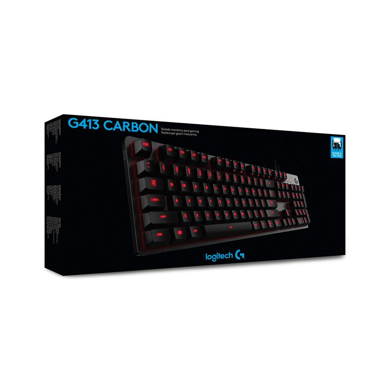 Teclado-Gamer-Logitech-G413-Red-Backlight-Mechanical-Gaming-Carbon