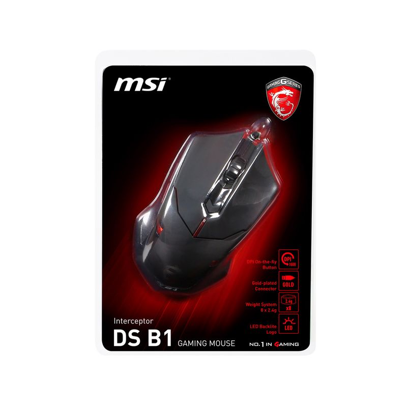Mouse-Gamer-MSI-Interceptor-DS-B1Lighting-Optical-1600-DPI-Black